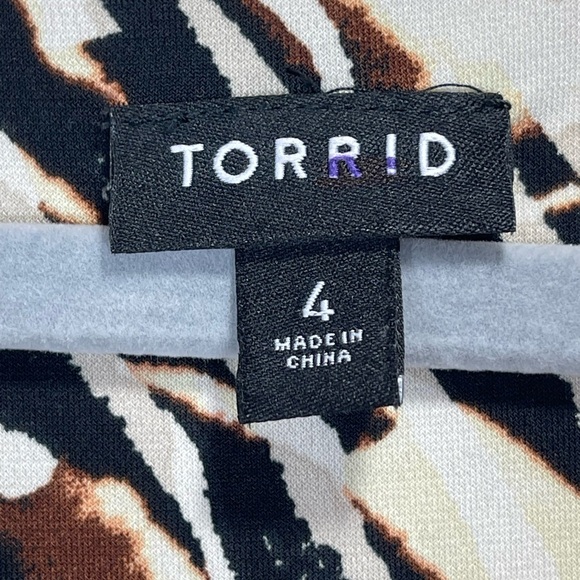 TORRID Maxi Studio Knot‎ Long Sleeve Dress Zebra Watercolor Size 4X - Picture 12 of 13